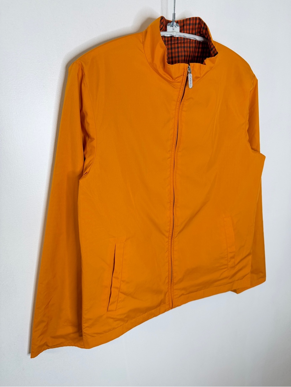 Vintage Aquascutum London Reversible Harrington Full Zip Jacket Womens 8 Orange - Picture 9 of 10